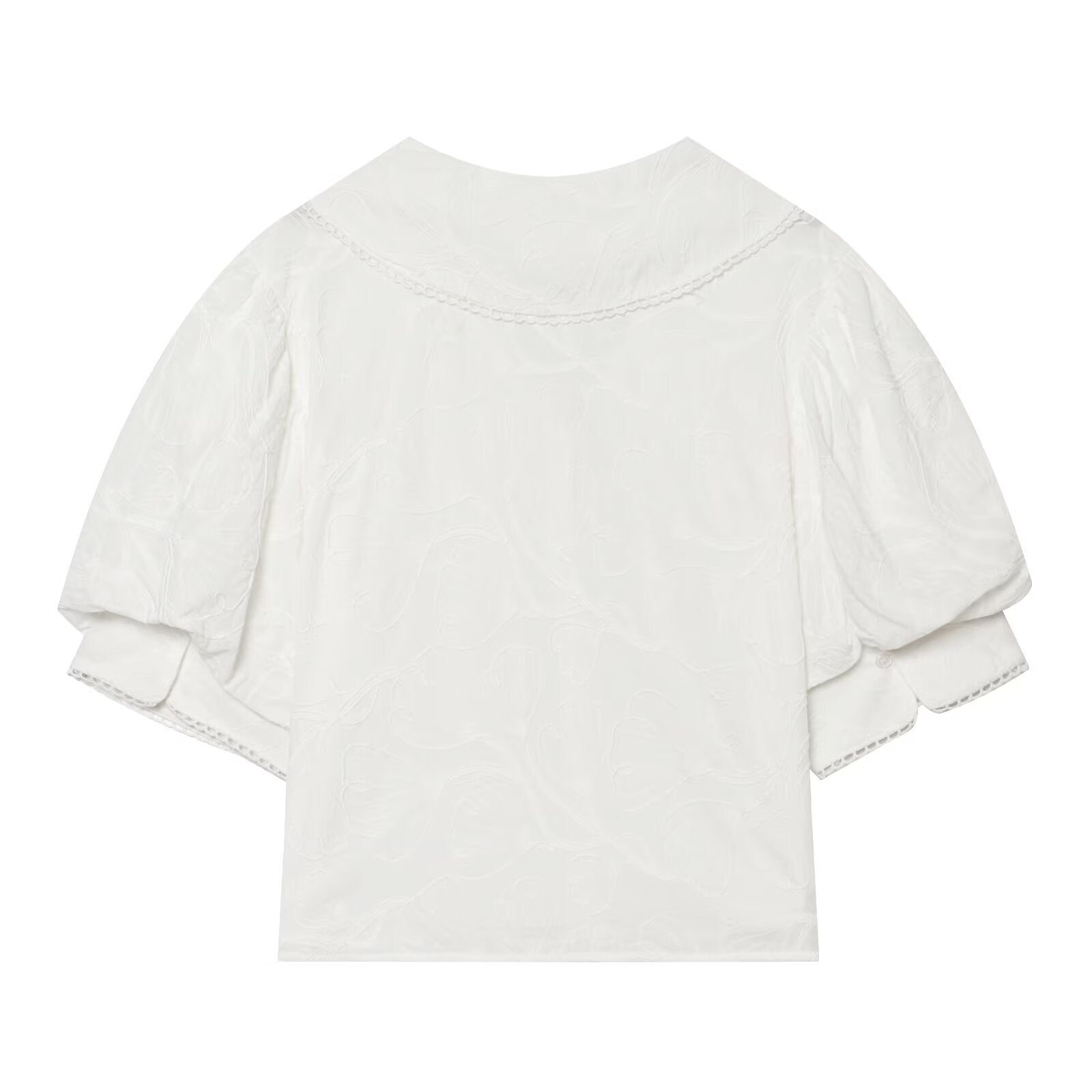 Women's Small Round Lapel Lace up Shirt