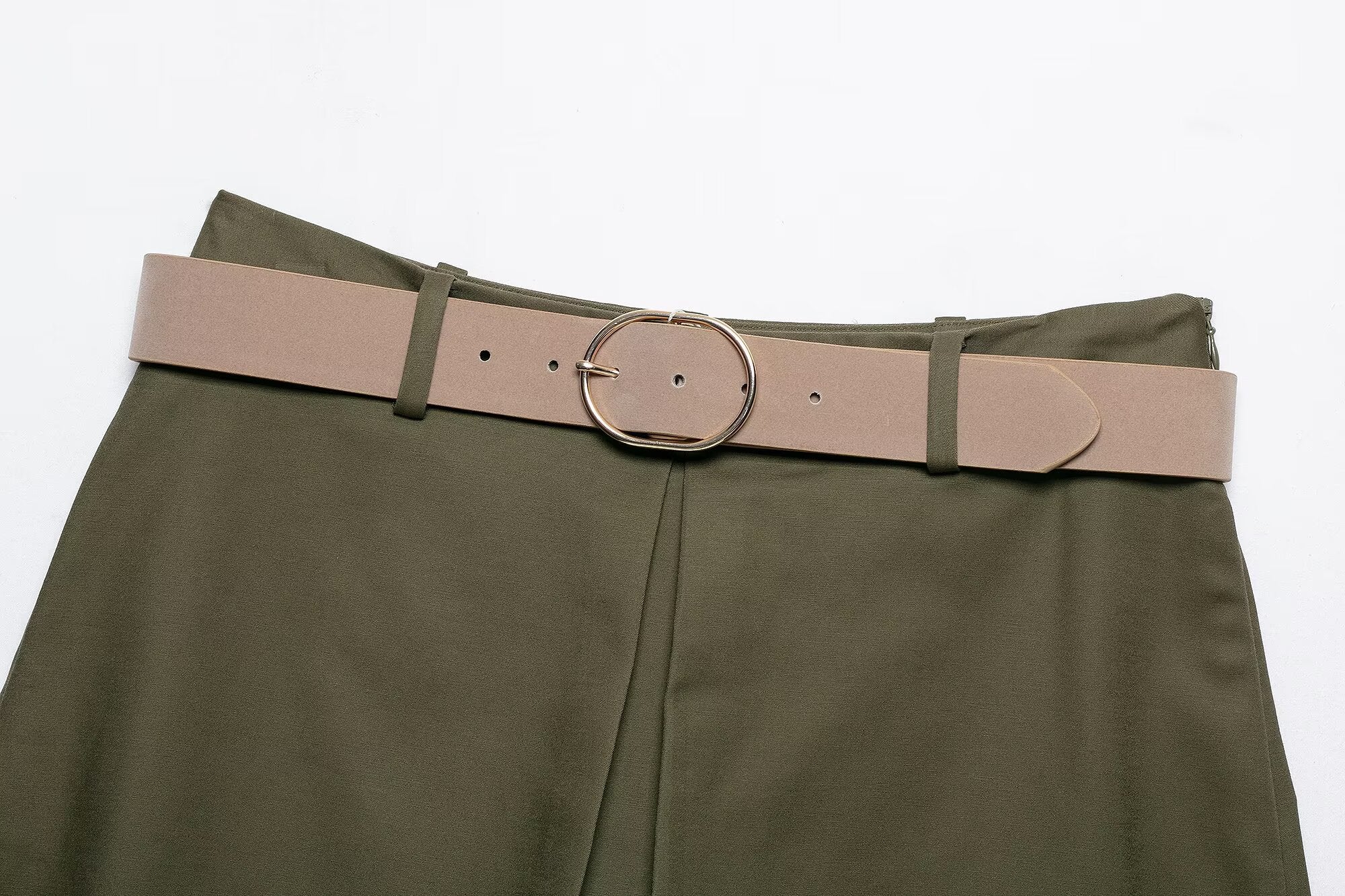 Women's with belt casual pleated culottes