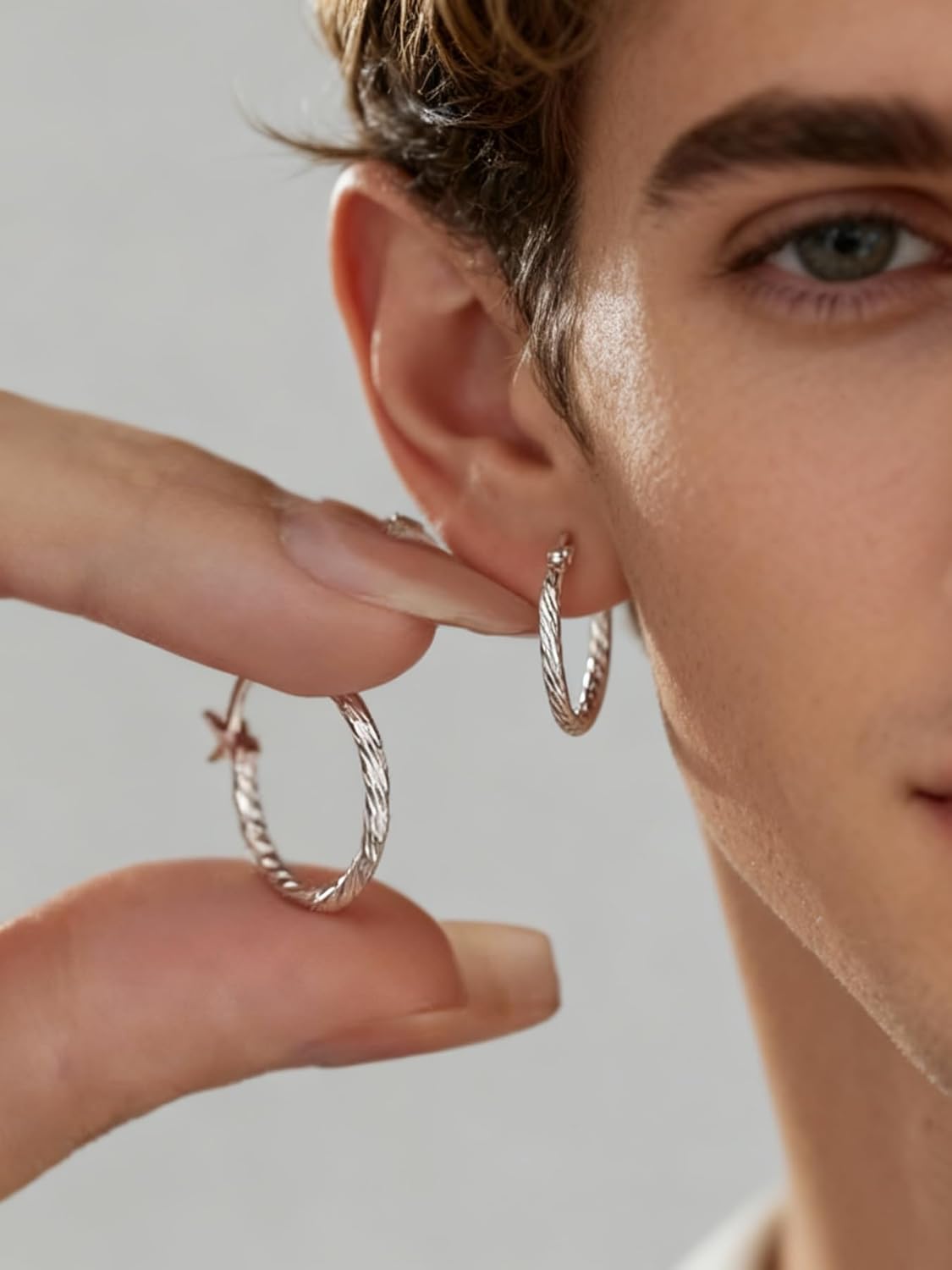 #30 Sterling Silver Minimalist Geometric Twist Circle Hoop Earrings - Durable, Hypoallergenic, and Nickel-Free Jewelry