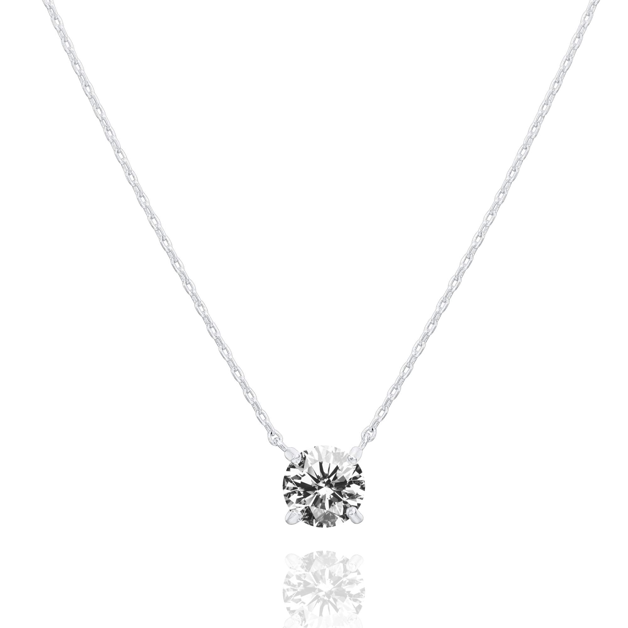 #1 PAVOI 14K Gold Plated Crystal Solitaire 1.5 Carat (7.3mm) Cubic Zirconia Dainty Choker Necklace | Gold Necklaces for Women
