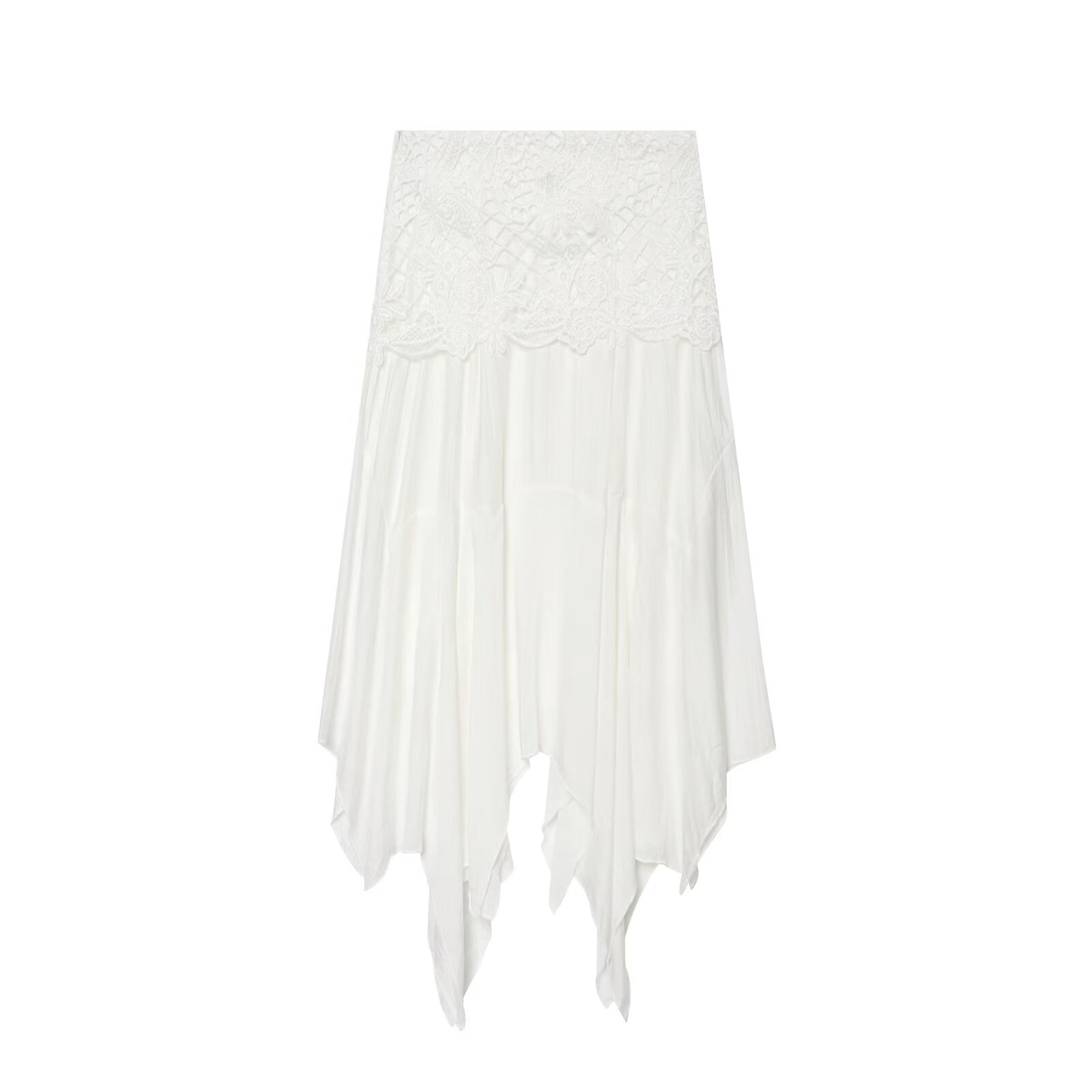 suit Women's 2 pieces embroidered asymmetrical MIDI skirt+top