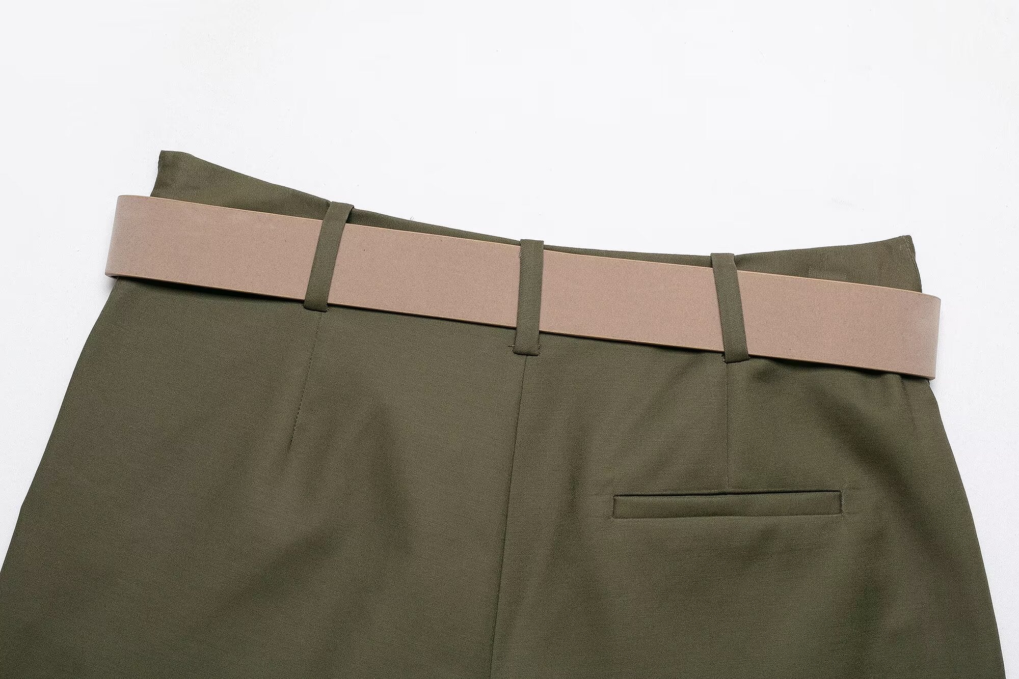 Women's with belt casual pleated culottes