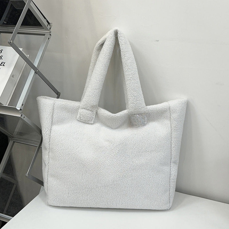 #498 Women's new fashion large-capacity lambswool bag