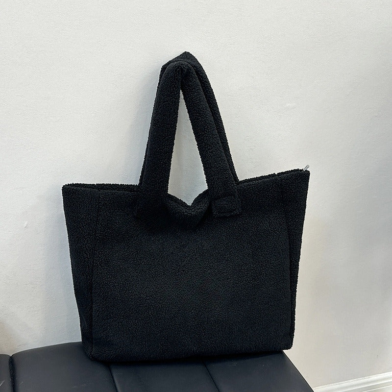 #498 Women's new fashion large-capacity lambswool bag