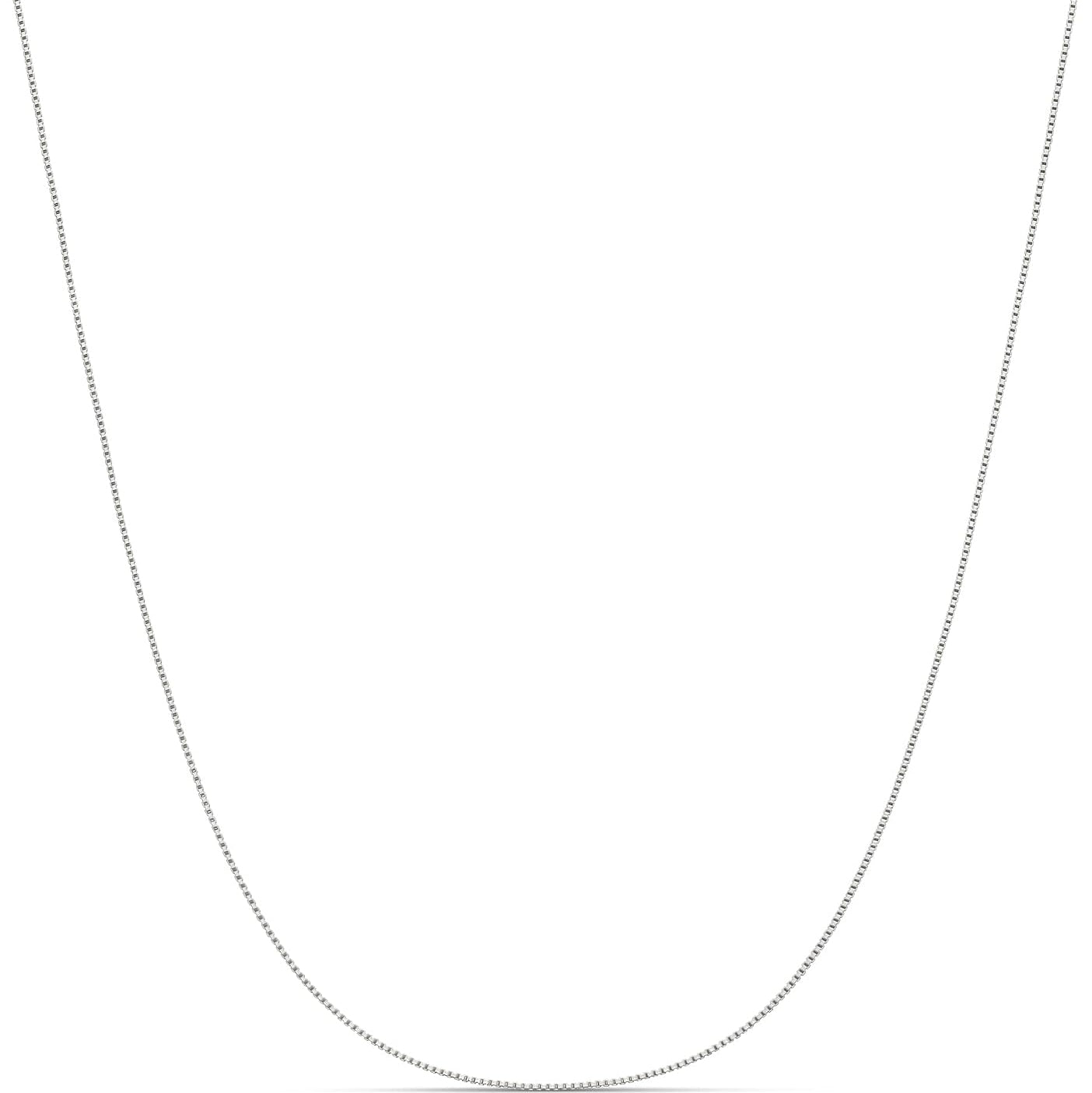 #20 Silver Thin 0.8mm Box Chain Necklace
