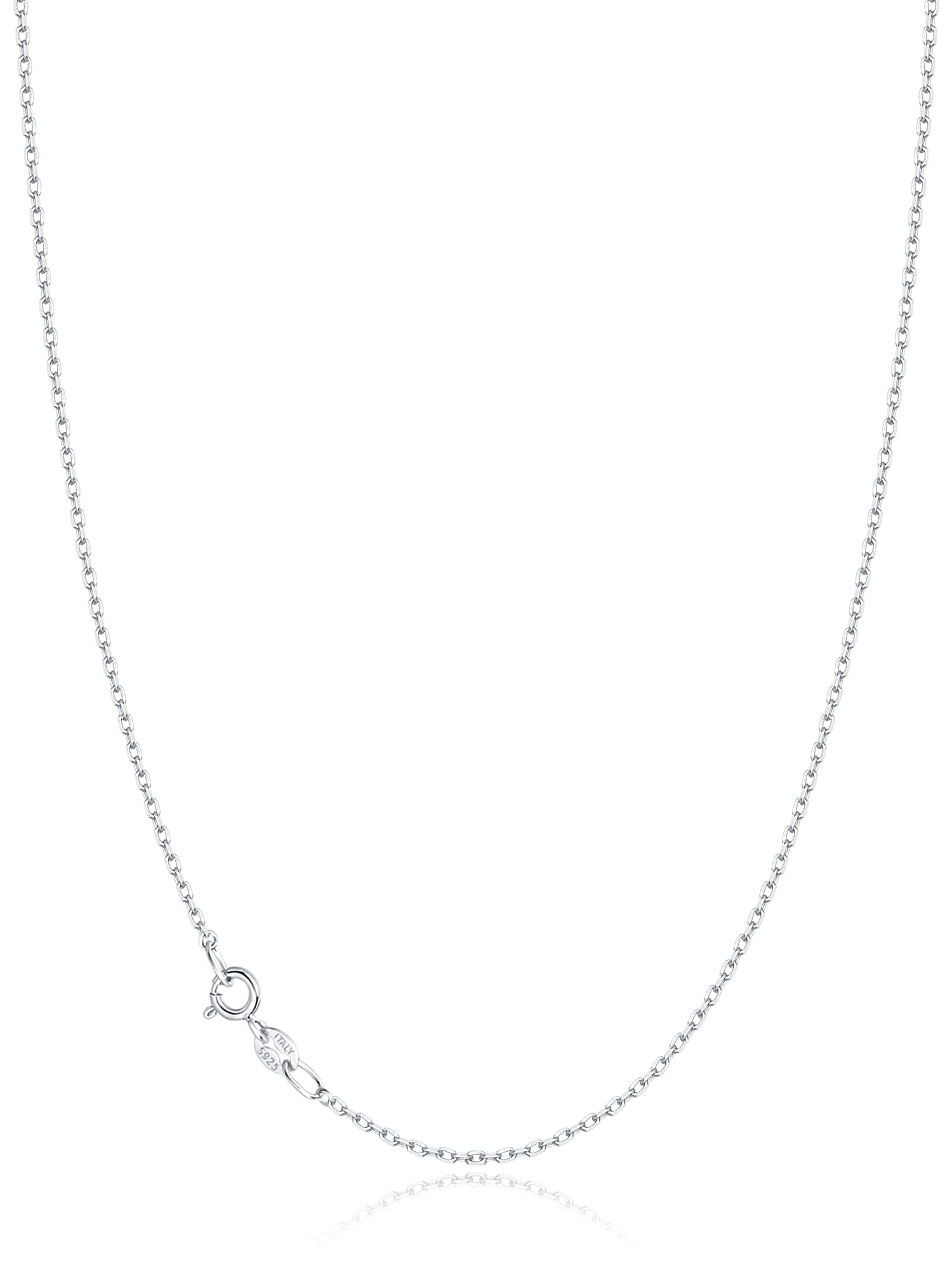 #30 Sterling Silver Chain Necklace for Women, 1mm Cable Chain Necklace Sturdy & Shiny Women's Chain Necklaces 14 16 17 18 20 22 24 Inch