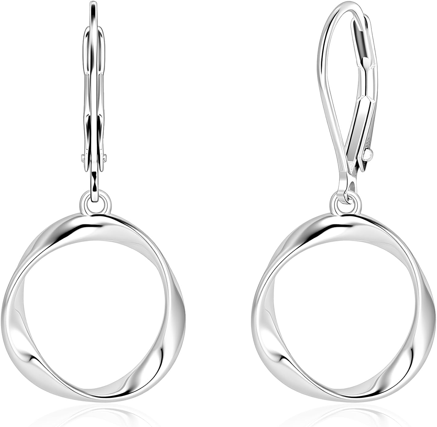 #20 Round Twist Dangle Earrings for Women Circle Drop Earings