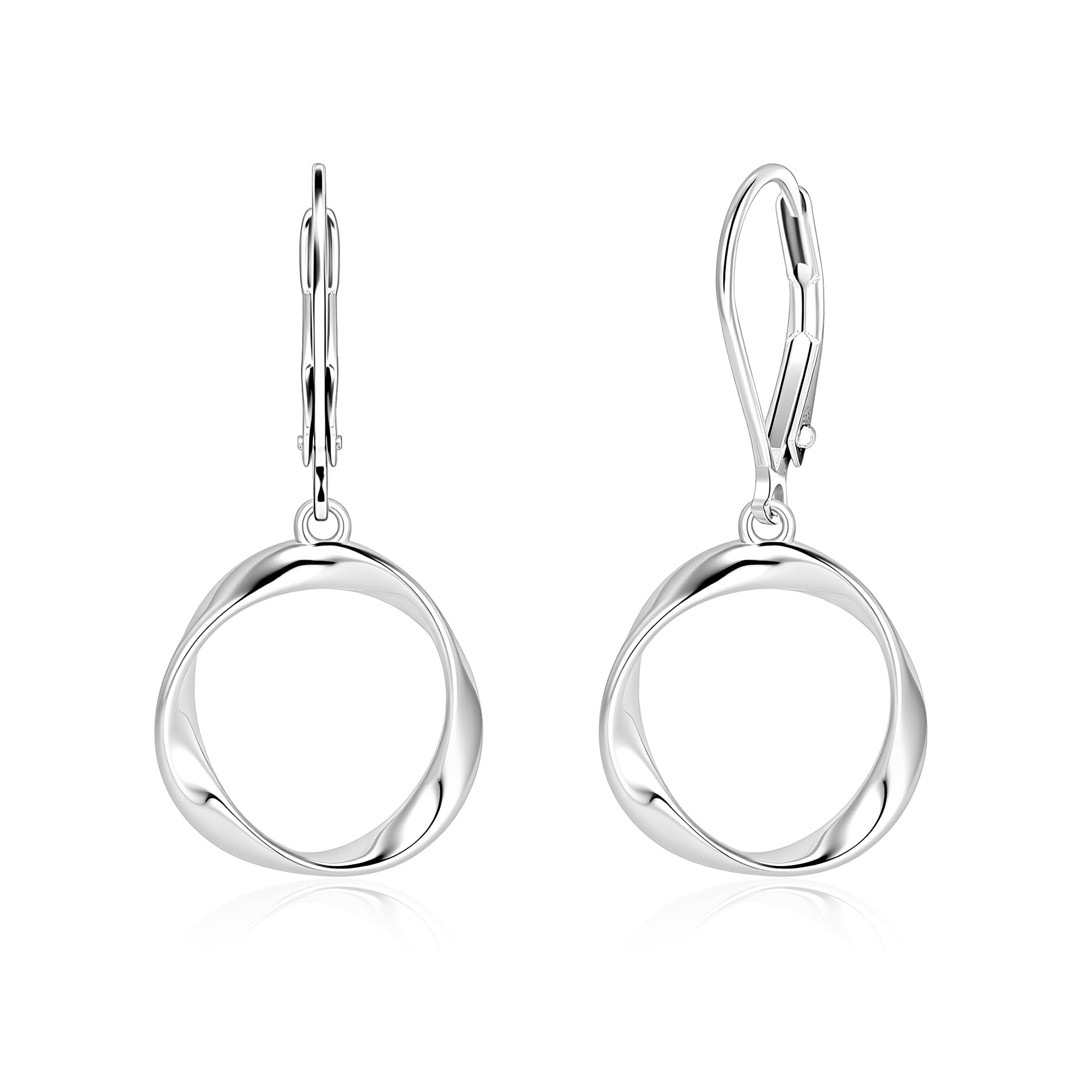 #20 Round Twist Dangle Earrings for Women Circle Drop Earings