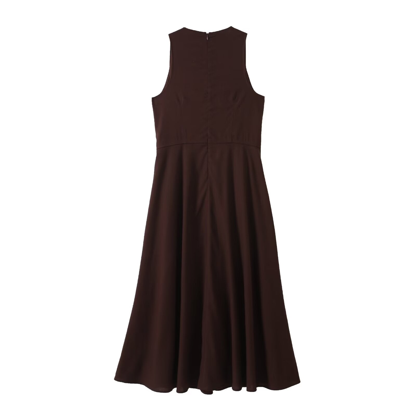 Women's New chic Fashion Linen Blended Sleeveless Midi Dress