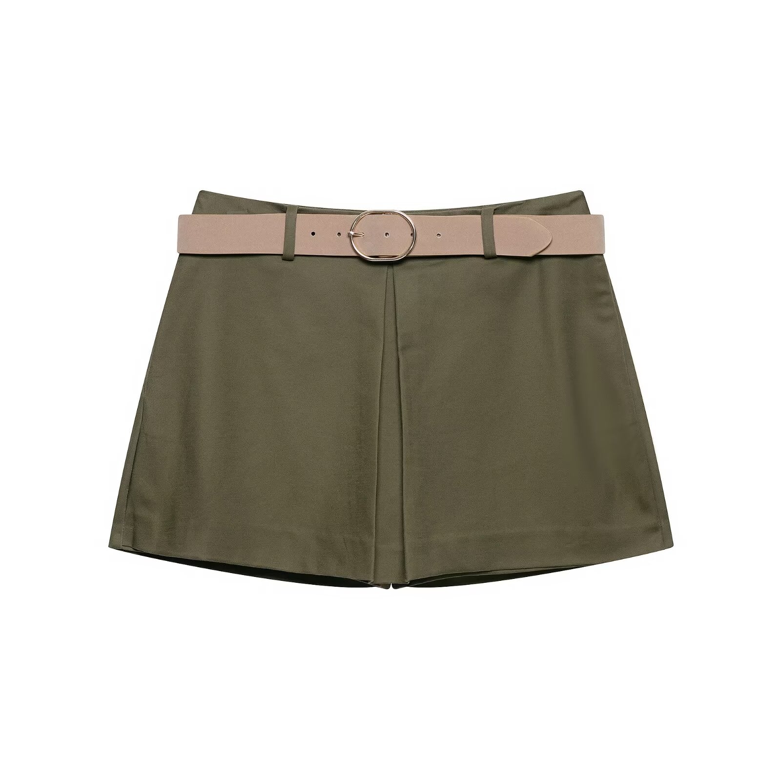 Women's with belt casual pleated culottes