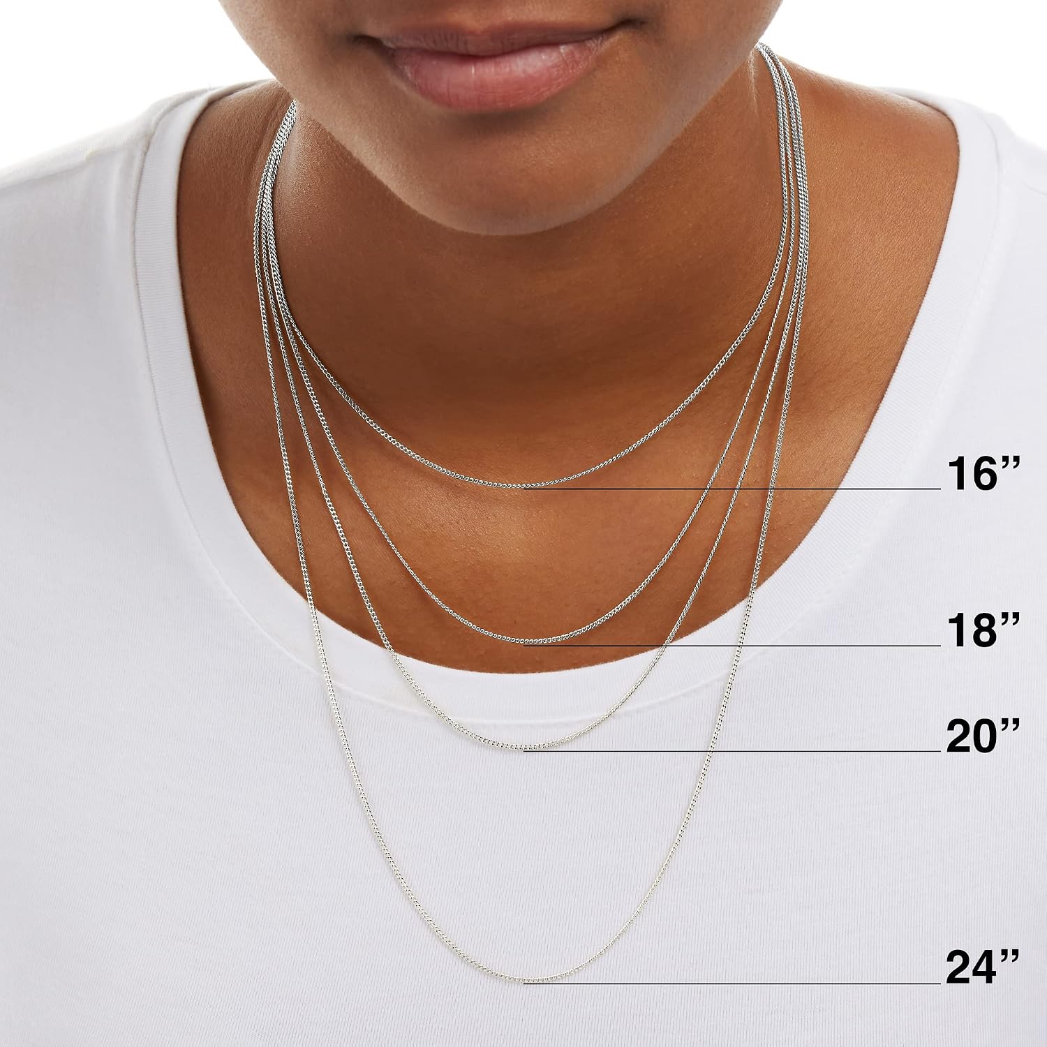 #20 Silver Thin 0.8mm Box Chain Necklace