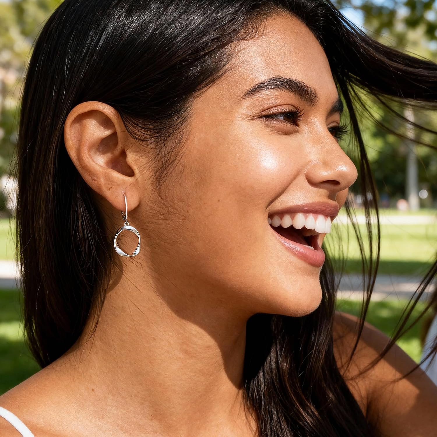 #20 Round Twist Dangle Earrings for Women Circle Drop Earings