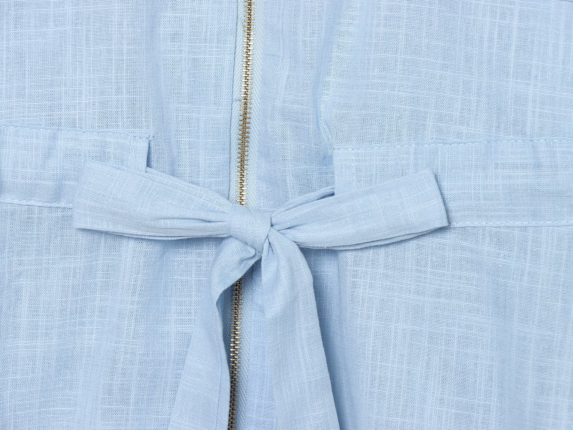 suit Women's 2 pieces linen blend zipper shirt+Pants