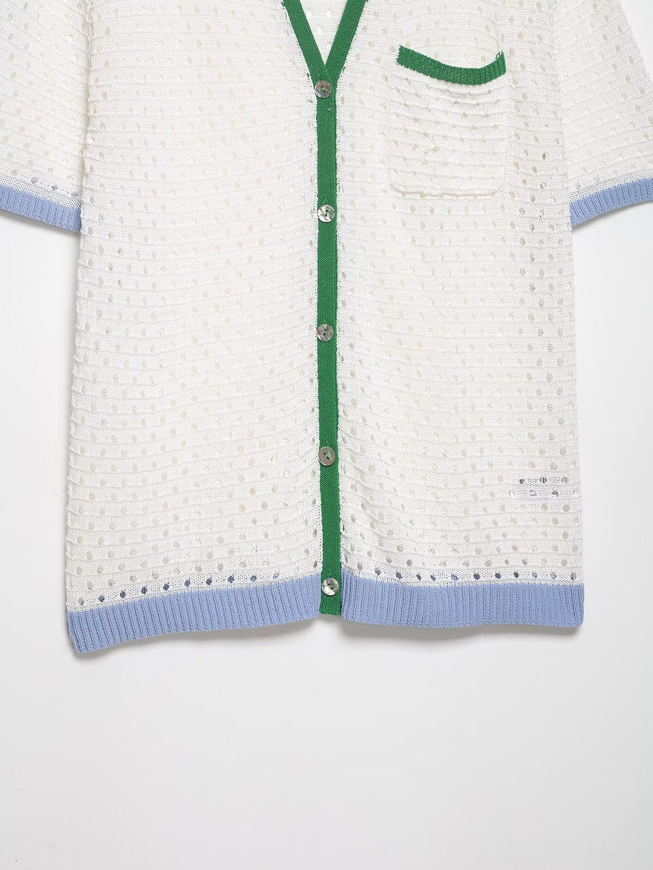 suit Women's 2 pieces hollow knitted polo shirt+shorts