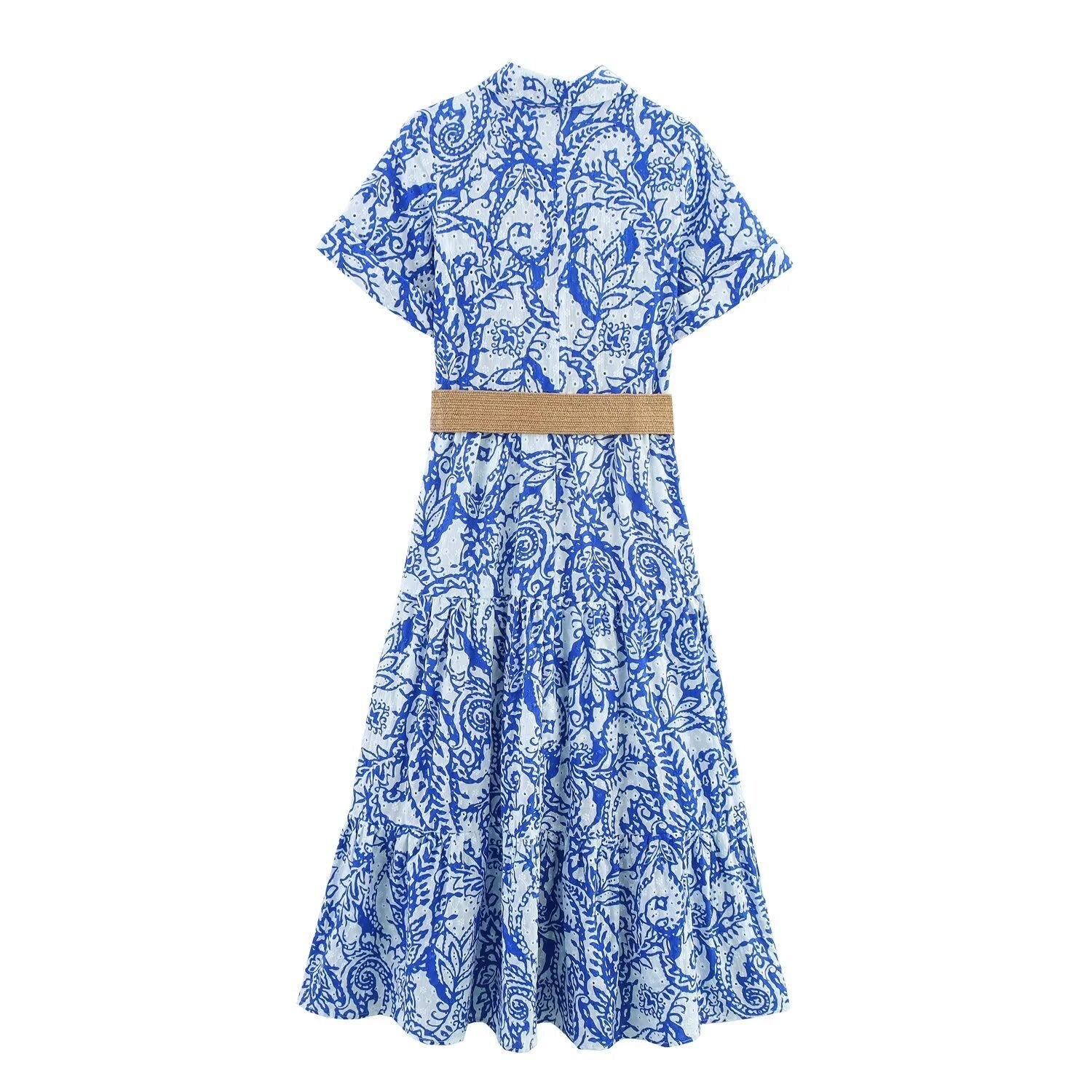Women's With Belt embroidered dress