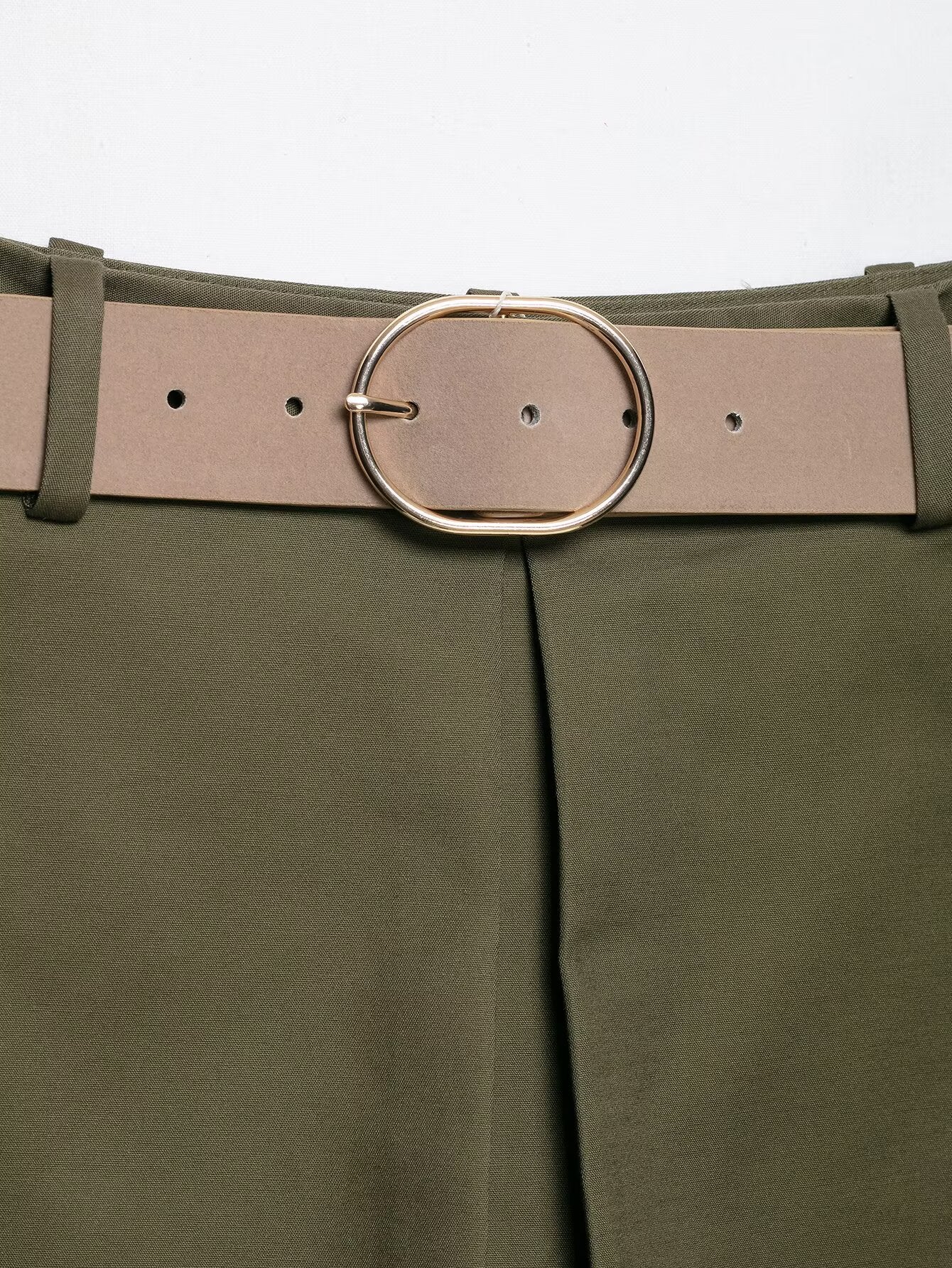 Women's with belt casual pleated culottes