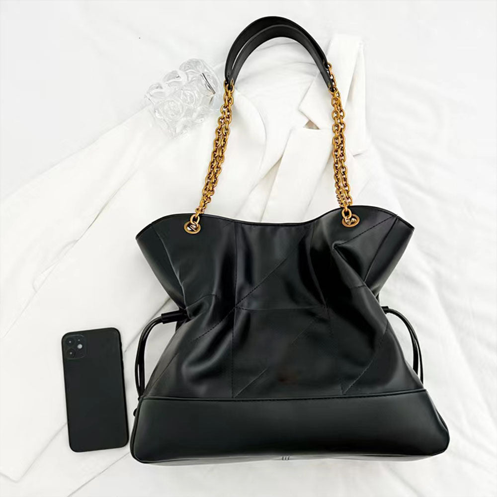 #598 Women's New Temperament Joker Large Capacity Drawstring Chain Handbag Shoulder Bag
